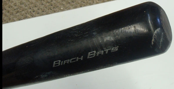 End of wood baseball bat